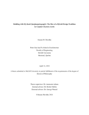 Building with IQ (Inuit Qaujimajatuqangit): The rise of a hybrid design tradition in Canada's Eastern Arctic thumbnail