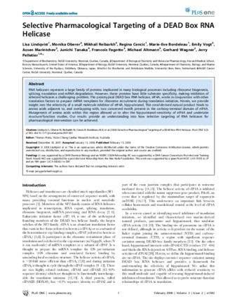 Selective Pharmacological Targeting of a DEAD Box RNA Helicase thumbnail