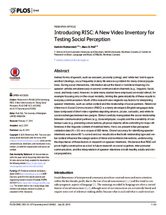 Introducing RISC: A New Video Inventory for Testing Social Perception thumbnail