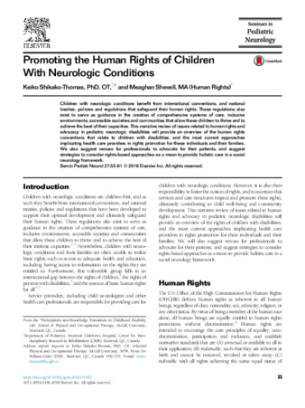 Promoting the Human Rights of Children With Neurologic Conditions thumbnail