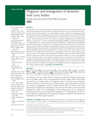 Diagnosis and management of dementia with Lewy bodies: Fourth consensus report of the DLB Consortium thumbnail