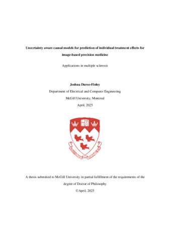 Uncertainty aware causal models for prediction of individual treatment effects for image-based precision medicine thumbnail