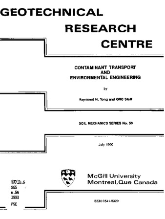 Contaminant transport and environmental engineering thumbnail