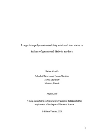 Long-chain polyunsaturated fatty acids and iron status in infants of gestational diabetic mothers thumbnail
