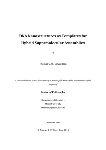 DNA nanostructures as templates for hybrid supramolecular assemblies thumbnail