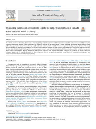 Evaluating equity and accessibility to jobs by public transport across Canada thumbnail