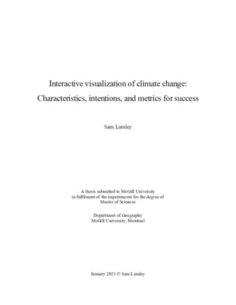 Interactive visualization of climate change: Characteristics, intentions, and metrics for success thumbnail