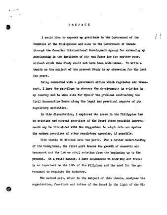 An analytical study of the organization, functions and duties of the Philippine Civil Aeronautics Board / thumbnail