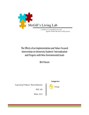 The effects of an implementation and value-focused intervention on university students’ internalization and progress with new environmental goals thumbnail