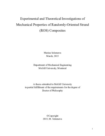 Experimental and theoretical investigations of mechanical properties of randomly-oriented strand (ROS) composites thumbnail