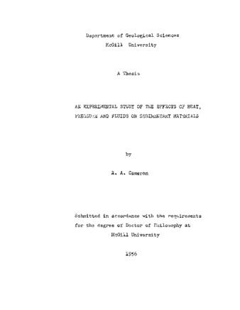 an Experimental Study of the Effects of Heat, Pressure and Fluids on Sedimentary Materials. thumbnail