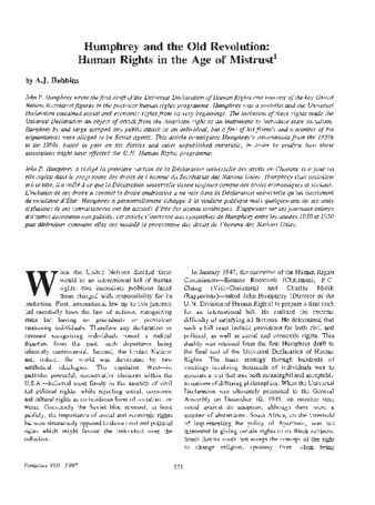 Humphrey and the old revolution: human rights in the age of mistrust thumbnail