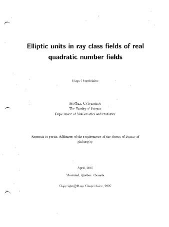 Elliptic units in ray class fields of real quadratic number fields thumbnail