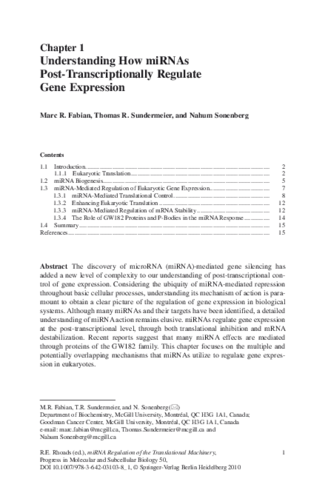 Understanding How miRNAs Post-Transcriptionally Regulate Gene Expression thumbnail