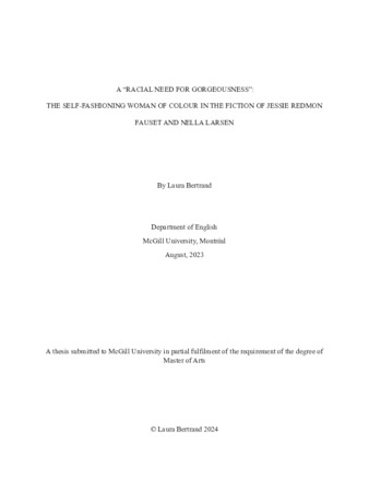 A "racial need for gorgeousness": The Self-Fashioning Woman of Colour in the Fiction of Jessie Redmon Fauset and Nella Larsen thumbnail