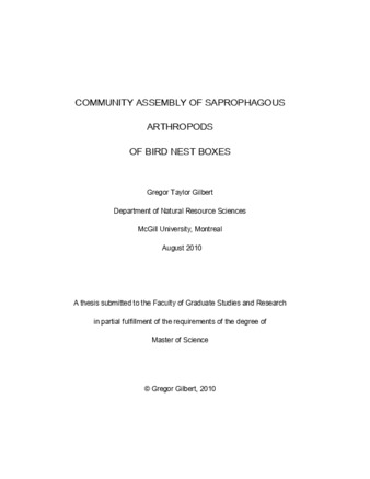 Community assembly of saprophagous arthropods of bird nest boxes thumbnail