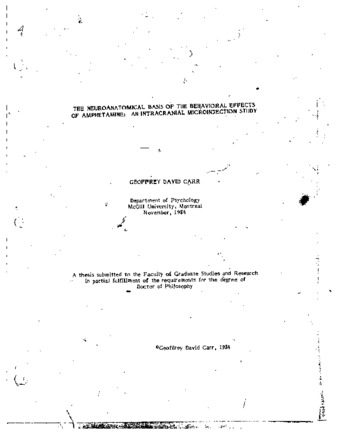 The neuroanatomical basis of the behavioral effects of amphetmine : an intracranial microinjection study thumbnail