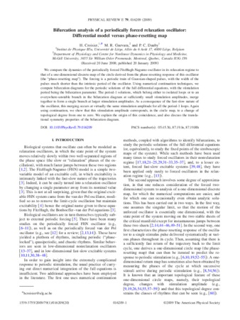 Bifurcation analysis of a periodically forced relaxation oscillator: Differential model versus phase thumbnail