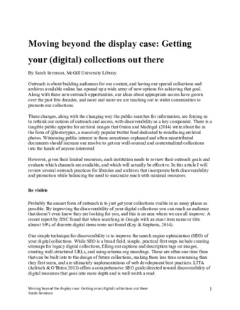 Moving beyond the display case: Getting your (digital) collections out there thumbnail