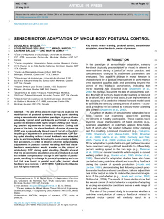 Sensorimotor adaptation of whole-body postural control thumbnail