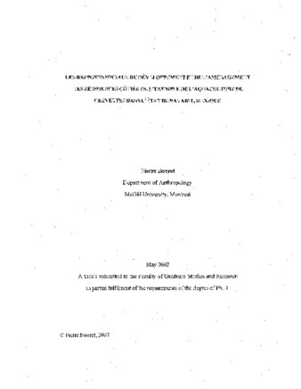 Les rapports sociaux du développement et de l'aménegement des ressources côtières : l'exemple de l'aquaculture de crevettes dans l'état de Nayarit, Mexique thumbnail