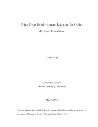 Using deep reinforcement learning for online machine translation thumbnail