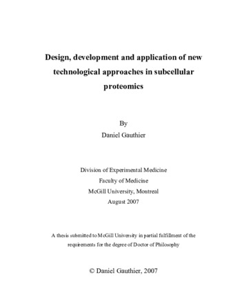 Design, development and application of new technological approaches in subcellular proteomics thumbnail