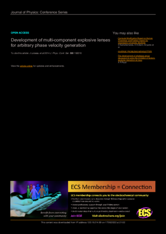 Development of multi-component explosive lenses for arbitrary phase velocity generation thumbnail