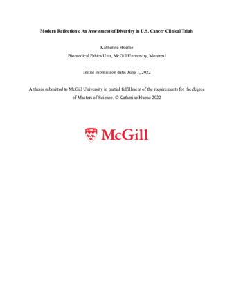Modern reflections: An assessment of diversity in U.S. cancer clinical trials thumbnail