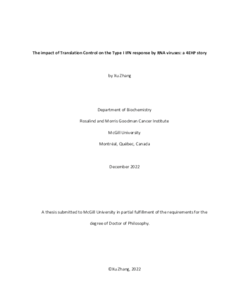 Type I IFN and the impact of translation in the antiviral innate immunity: a 4EHP story thumbnail