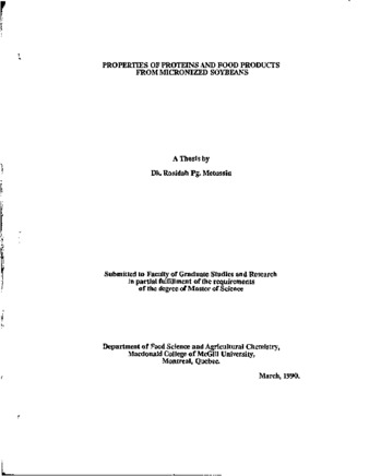 Properties of proteins and food products from micronized soybeans thumbnail