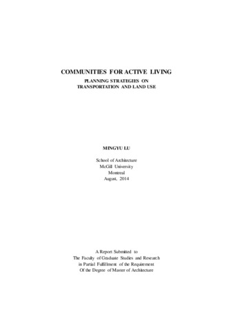 Communities for active living: planning strategies on transportation and land use thumbnail