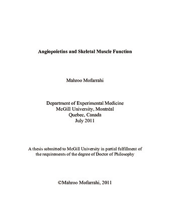 Angiopoietins and skeletal muscle function thumbnail