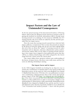 Impact Factors and the Law of Unintended Consequences thumbnail