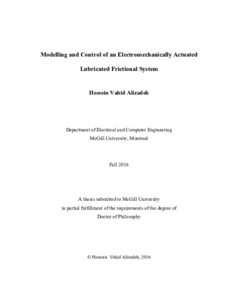Modelling and control of an electromechanically actuated lubricated frictional system thumbnail