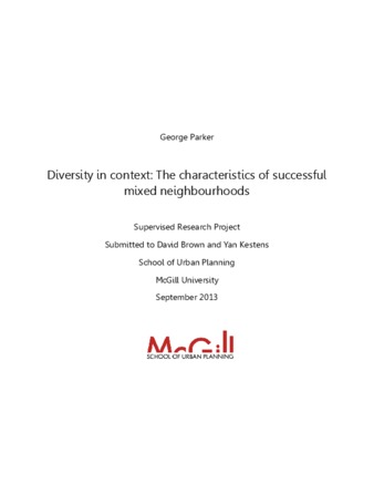 Diversity in context: the characteristics of successful mixed neighbourhoods thumbnail