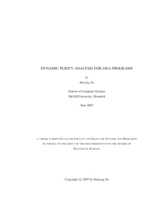 Dynamic purity analysis for Java programs thumbnail