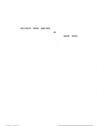 Collision Entre Aeronefs. thumbnail