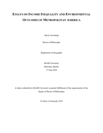 Essays on income inequality and environmental outcomes in metropolitan America thumbnail