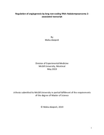 Regulation of angiogenesis by long non-coding RNA rhabdomyosarcoma 2-associated transcript thumbnail