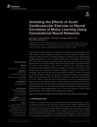 Unfolding the Effects of Acute Cardiovascular Exercise on Neural Correlates of Motor Learning Using Convolutional Neural Networks thumbnail