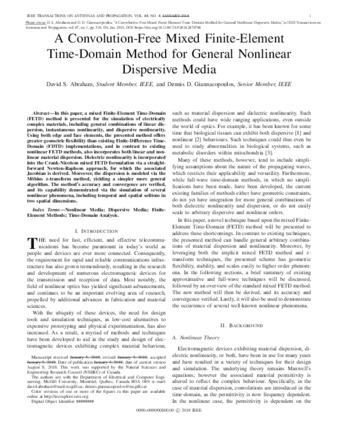 A Convolution-Free Mixed Finite-Element Time-Domain Method for General Nonlinear Dispersive Media thumbnail
