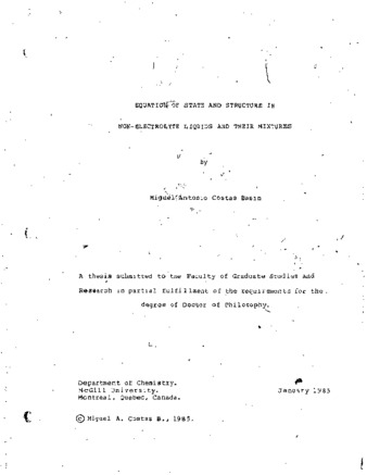 Equation of state and structure in non-electrolyte liquids and their mixtures thumbnail