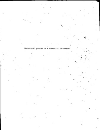 Pedological studies in a sub-arctic environment Schefferville, Quebec thumbnail