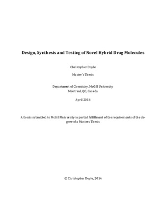 Design, synthesis and testing of novel hybrid drug molecules thumbnail