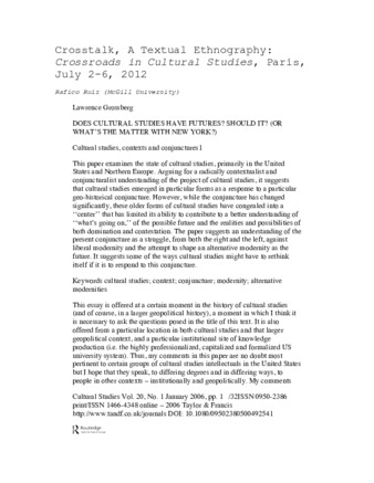 Crosstalk, A Textual Ethnography: Crossroads in Cultural Studies, Paris, July 2-6, 2012 thumbnail