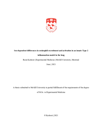 Sex-dependent differences in eosinophil recruitment and activation in an innate Type 2 inflammation model in the lung thumbnail