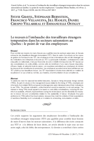 Central American Temporary Foreign Workers in Québec Smalltowns:A Portrait of Community Response thumbnail