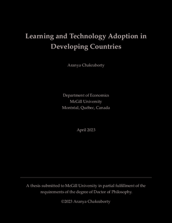 Learning and Technology Adoption in Developing Countries thumbnail