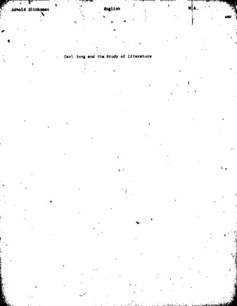 Carl Jung and the study of literature: with special reference to the anima, animus archetype of the collective unconscious thumbnail
